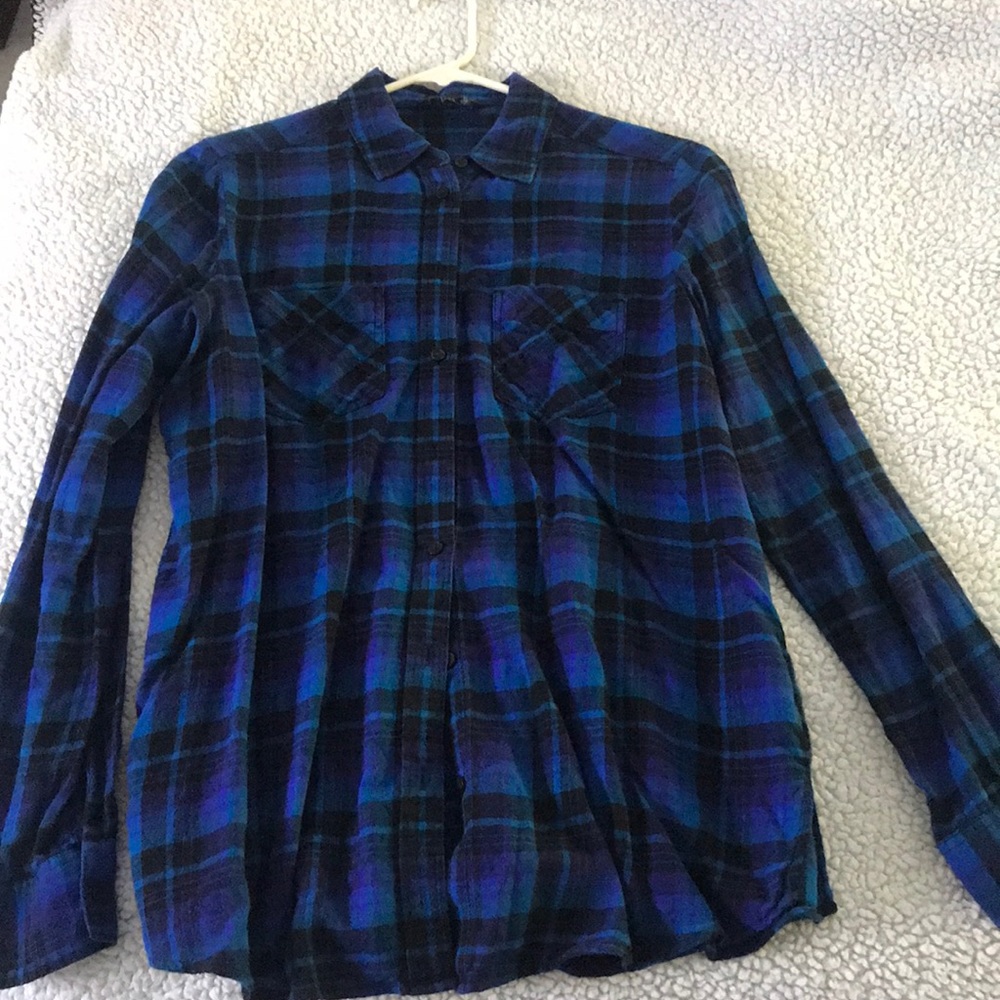 Blue and Purple Long Sleeve Top